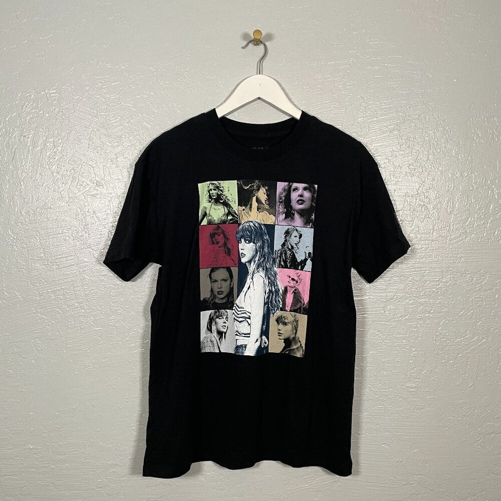 Taylor Swift The Eras Tour Women M Black Graphic T-Shirt 100% Cotton Authentic